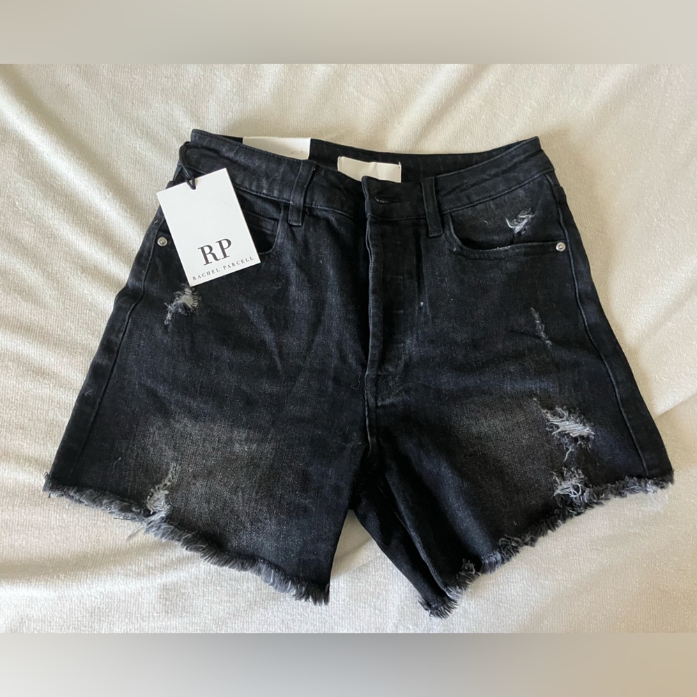 Rachel Parcell Black Distressed Jean Shorts